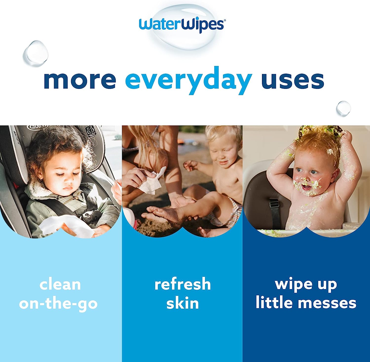 WaterWipes Plastic-Free Original Baby Wipes， 99.9% Water Based Wipes， Unscented & Hypoallergenic for Sensitive Skin， 720 Count (Pack of 12)， Packaging May Vary - Image 6